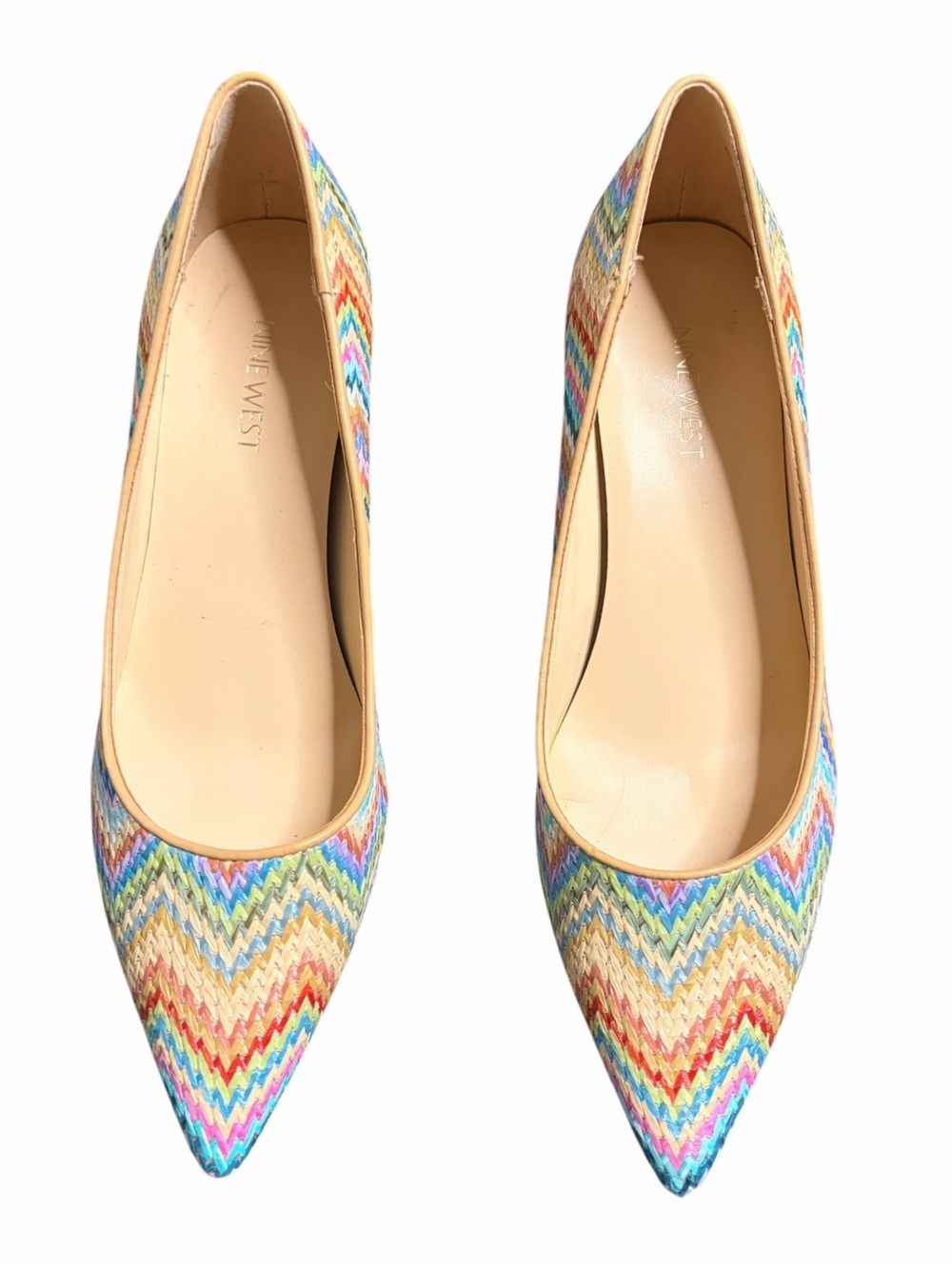 Nine West Multicolor Chevron Pointed Flats